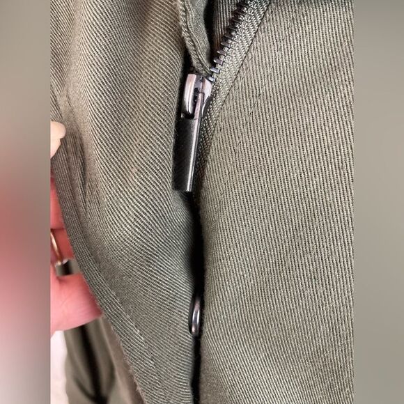 Mini trench/utility coat w/ snaps & zipper, drawstring waist, pockets - Picture 5 of 10